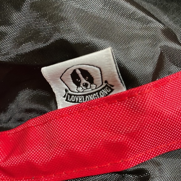 Red black waterproof hooded snap front dog raincoat size medium - Picture 4 of 7